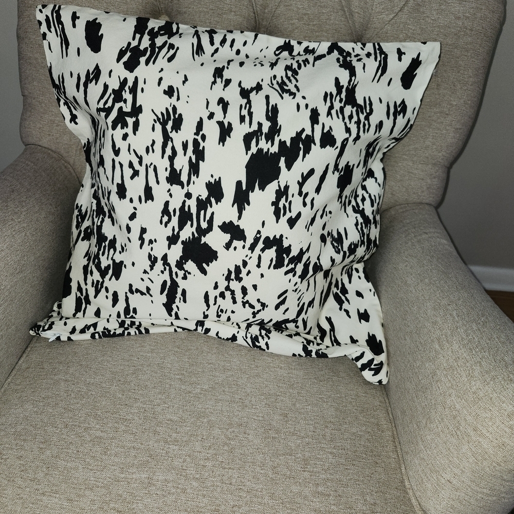 Set Of Two Black and White Decorative  Pillow Shams